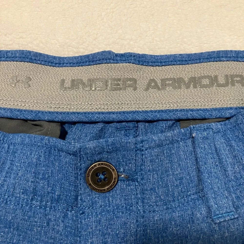 Under Armour HeatGear Golf Shorts Men's Size 34 Blue Heathered Match Play Vented